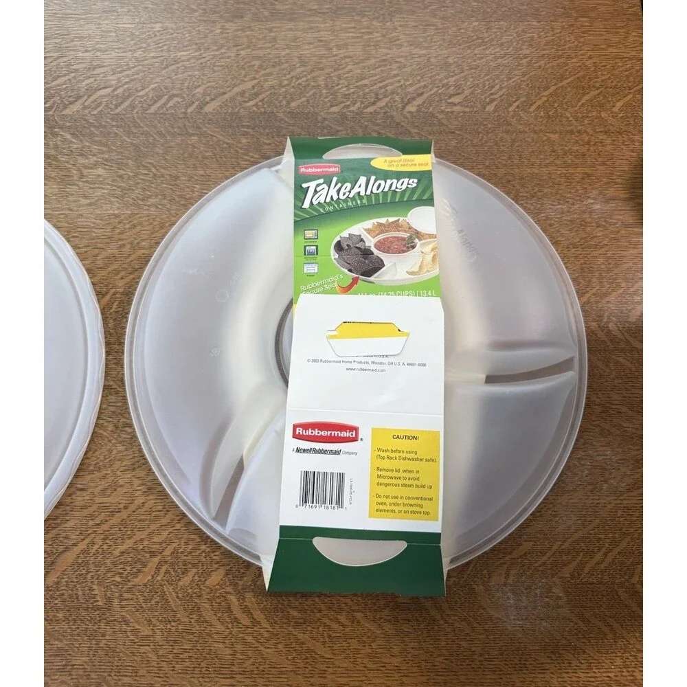 2003 New Rubbermaid takealongs chip and dip tray With Lids